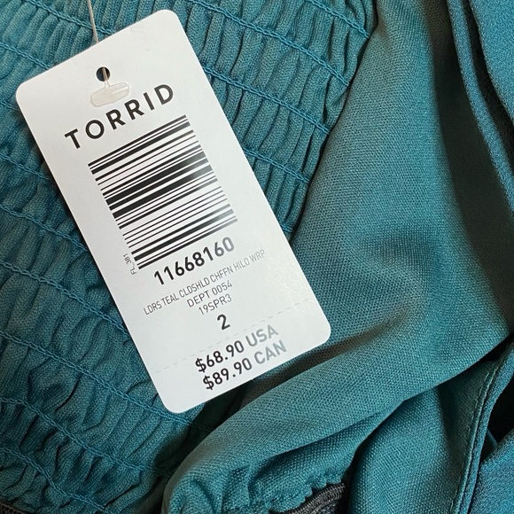 Torrid Plus Size Womens Chiffon High-Low Wrap Dress - Picture 2 of 5